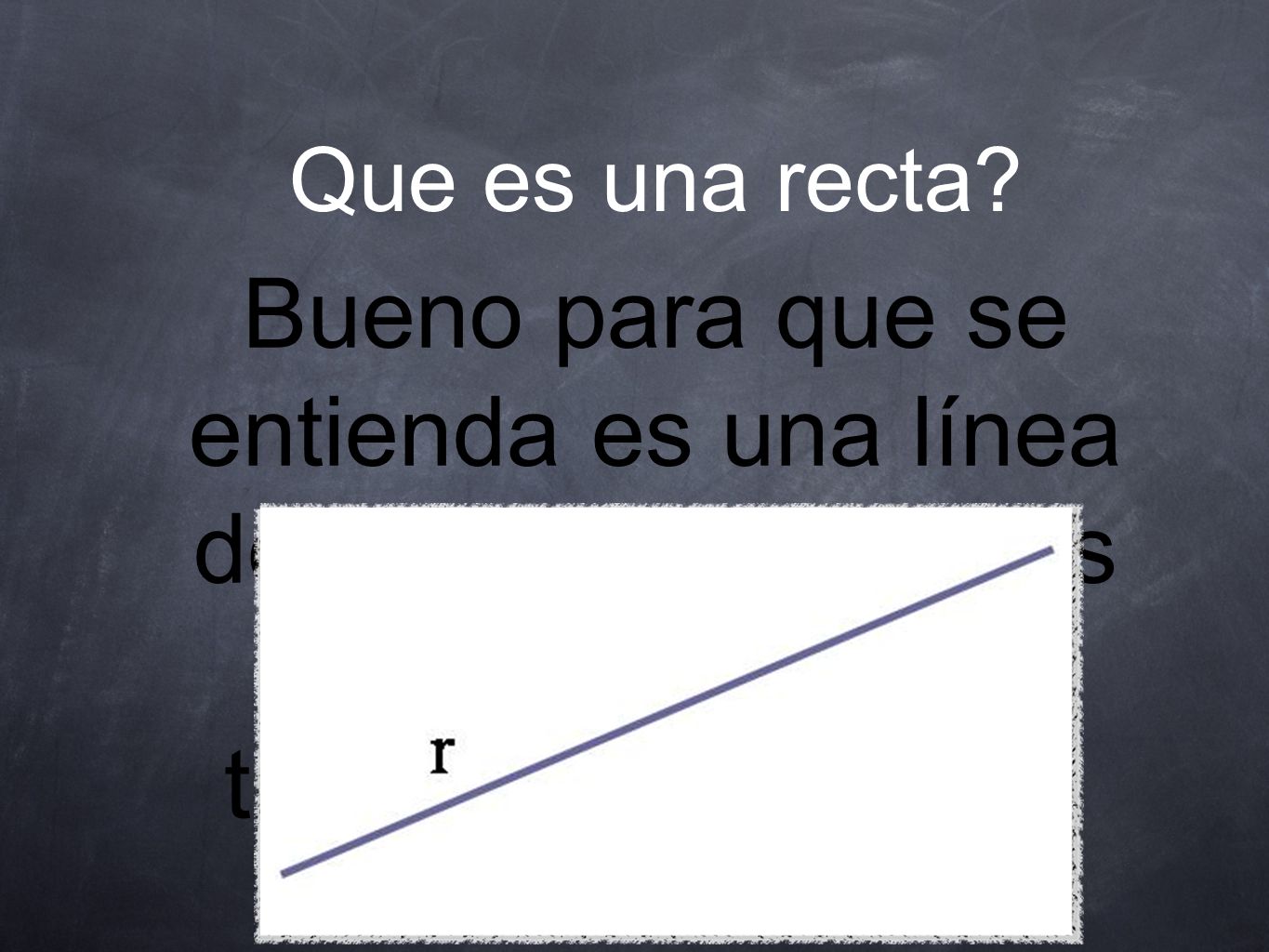 Que es una recta.