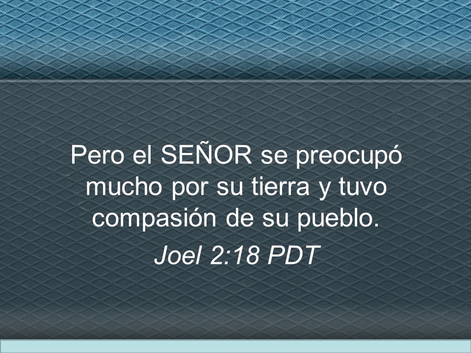 Pero el SEÑOR se preocupó mucho por su tierra y tuvo compasión de su pueblo. Joel 2:18 PDT