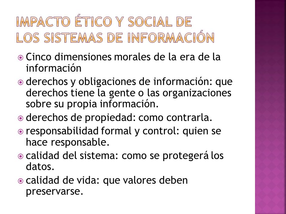 Impacto ético y social de los sistemas de información