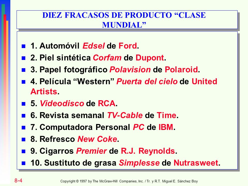 DIEZ FRACASOS DE PRODUCTO CLASE MUNDIAL