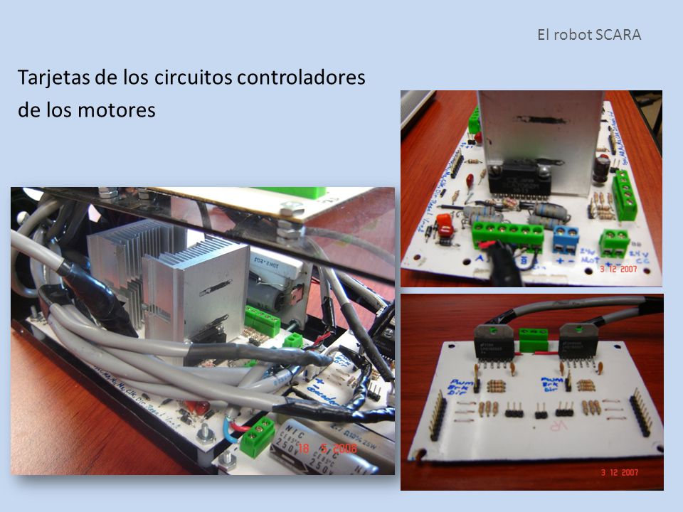 Tarjetas de los circuitos controladores de los motores