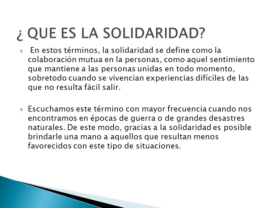 LA SOLIDARIDAD. - ppt descargar