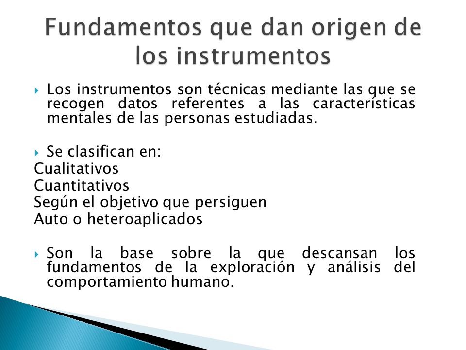 Fundamentos que dan origen de los instrumentos