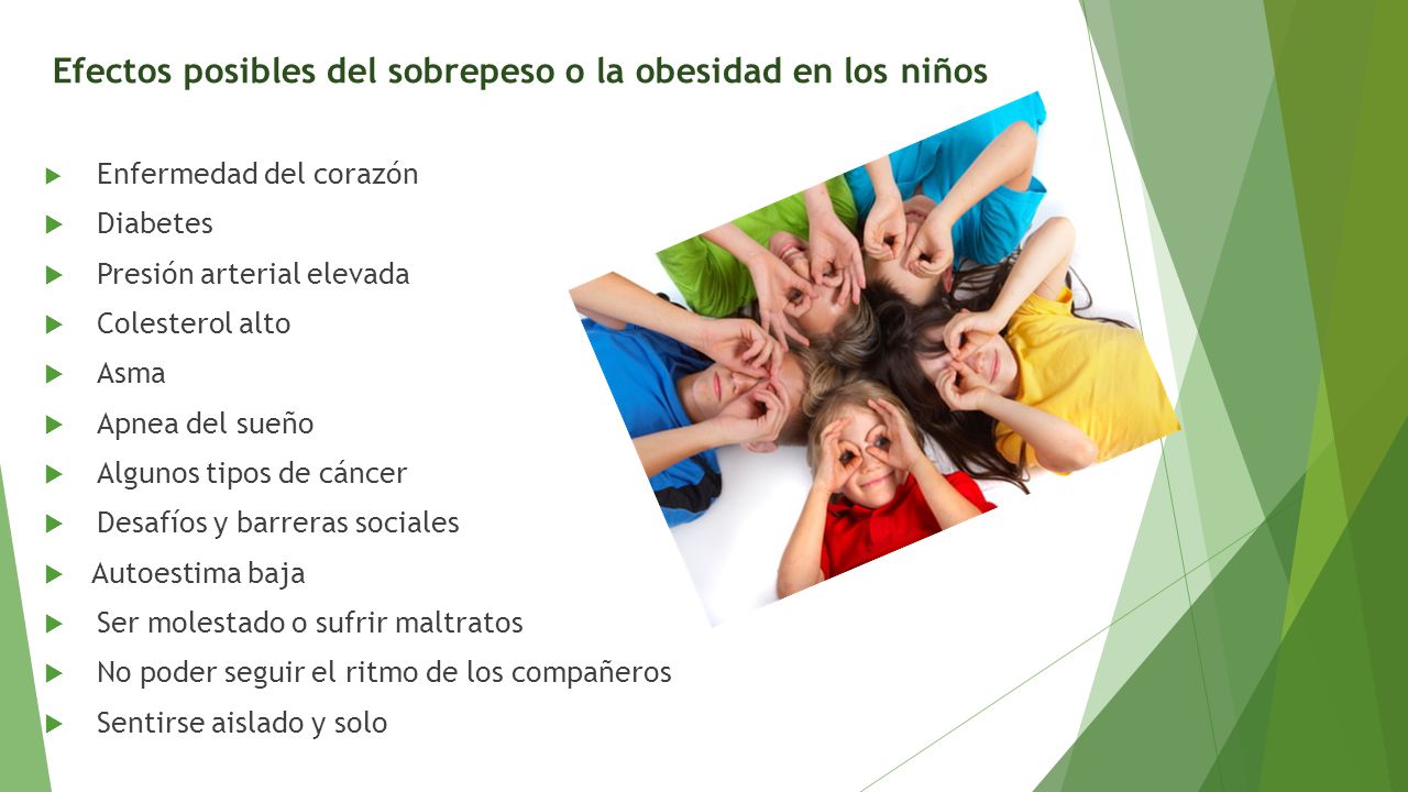 Efectos posibles del sobrepeso o la obesidad en los niños