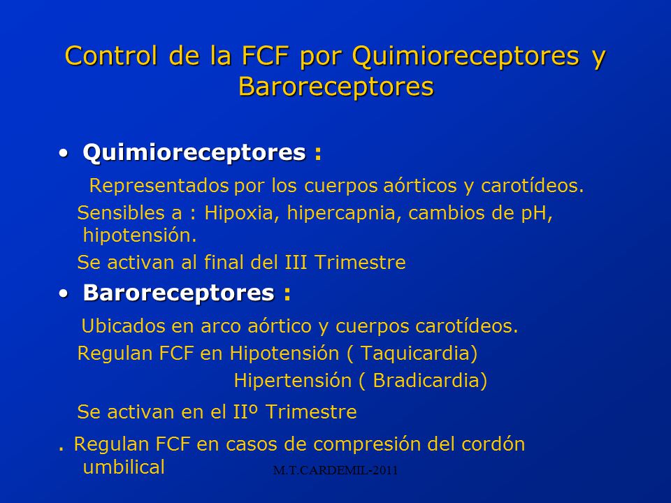 Control de la FCF por Quimioreceptores y Baroreceptores