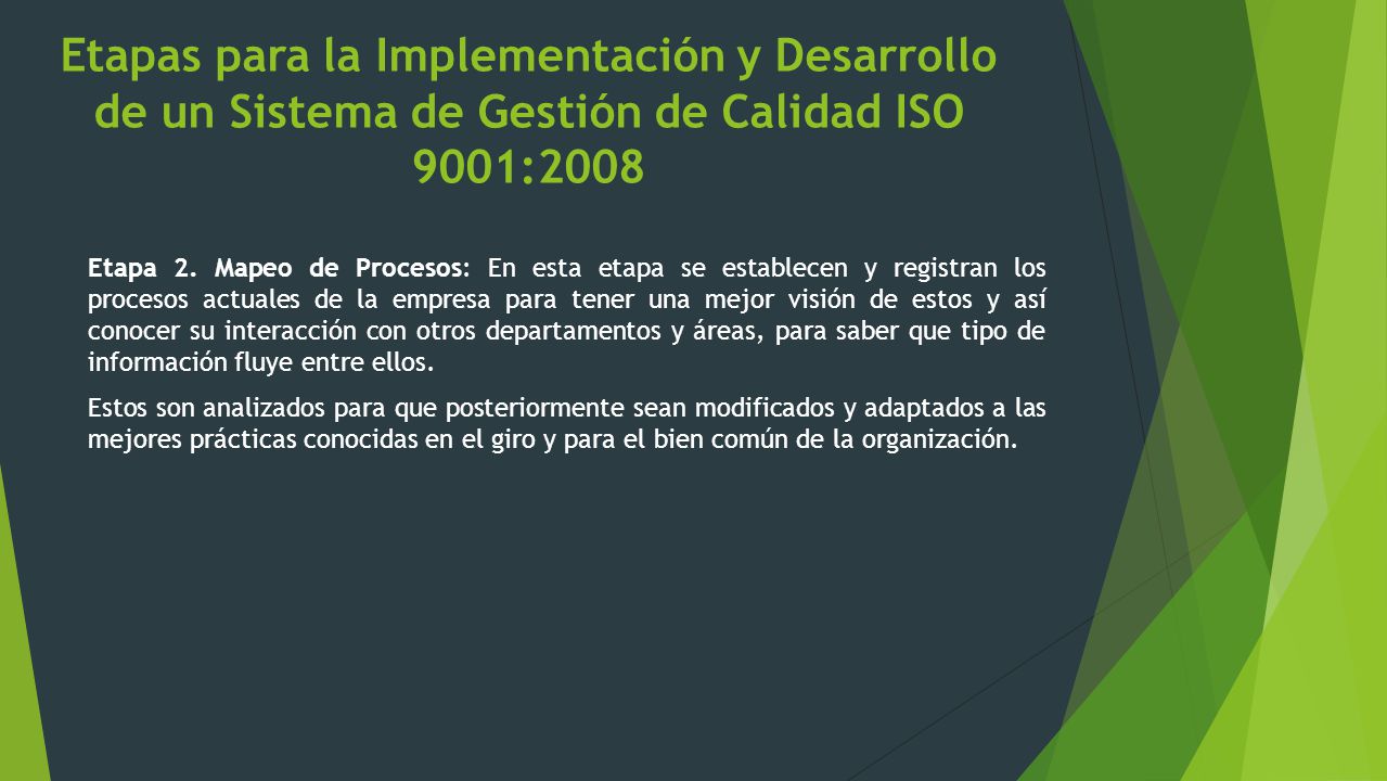 Etapas para la Implementación y Desarrollo de un Sistema de Gestión de Calidad ISO 9001:2008
