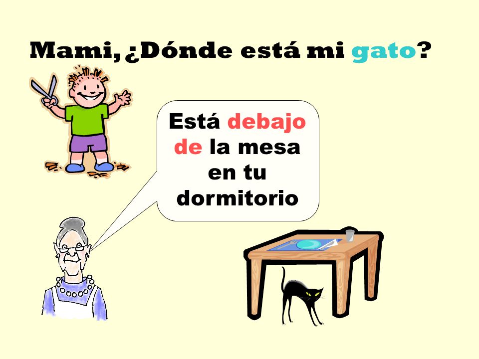 Está debajo de la mesa en tu dormitorio