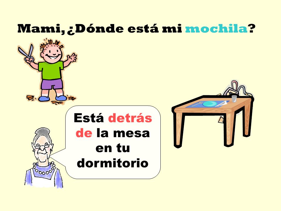 Está detrás de la mesa en tu dormitorio