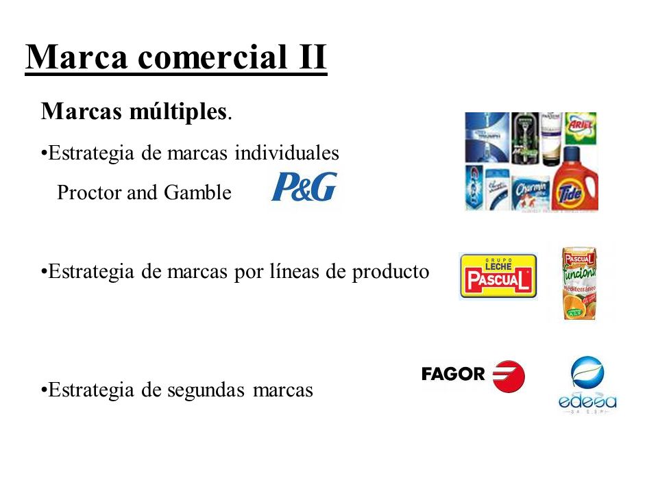Marca comercial II Marcas múltiples. Estrategia de marcas individuales