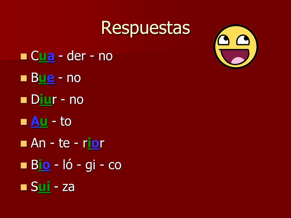 Respuestas Cua - der - no Bue - no Diur - no Au - to An - te - rior