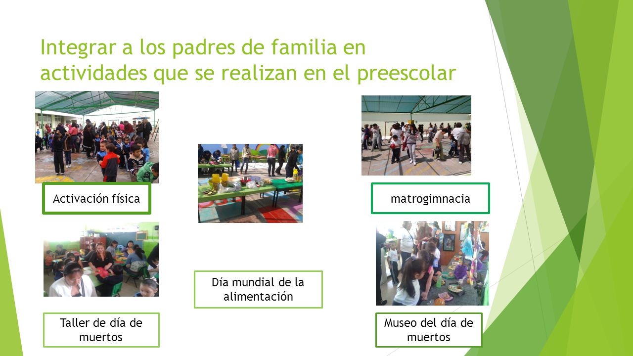 Integrar a los padres de familia en actividades que se realizan en el preescolar