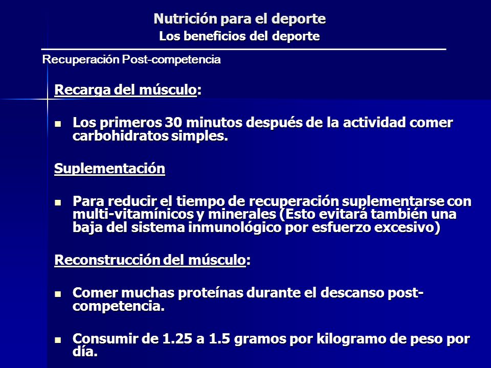 Nutrición para el deporte Los beneficios del deporte