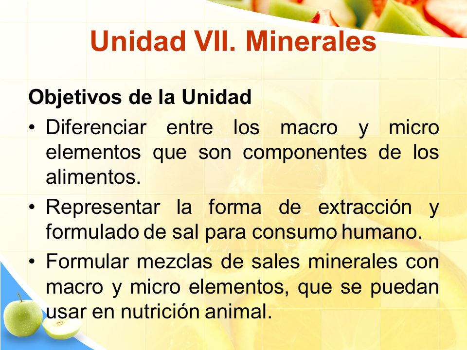 Unidad VII. Minerales Objetivos de la Unidad