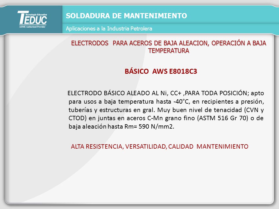 ELECTRODOS PARA ACEROS DE BAJA ALEACION, OPERACIÓN A BAJA TEMPERATURA - ppt  descargar