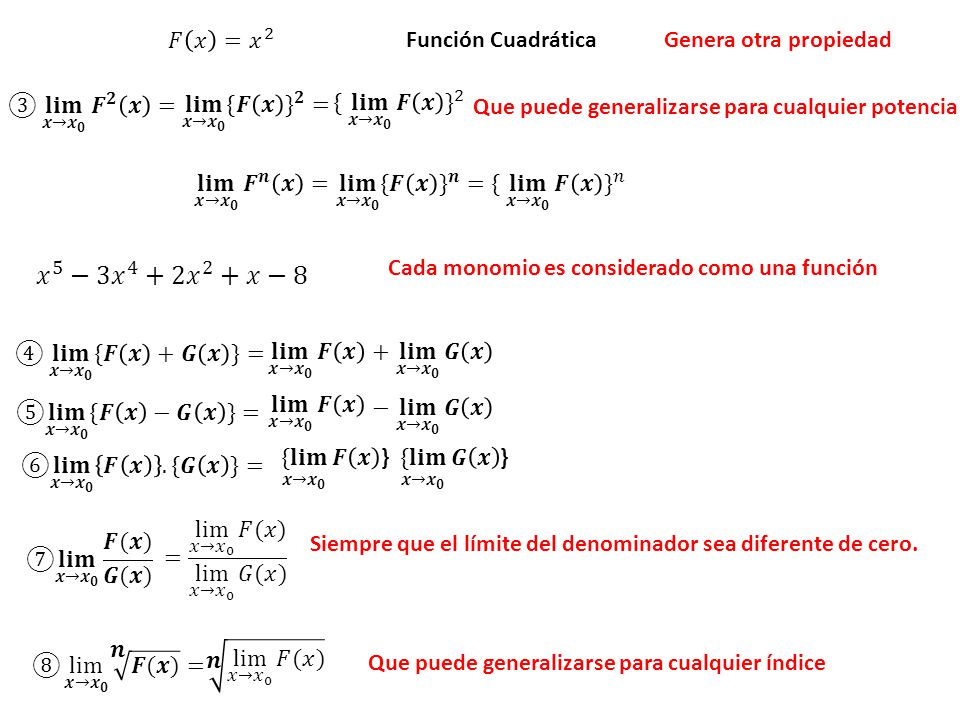 𝑥 5 −3 𝑥 4 +2 𝑥 2 +𝑥−8 𝐹 𝑥 = 𝑥 2 Función Cuadrática