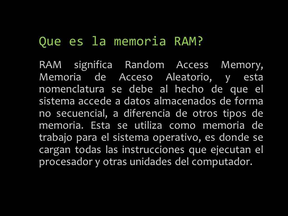 Que es la memoria RAM