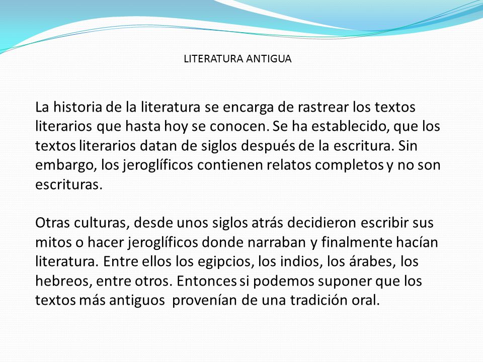 LITERATURA ANTIGUA