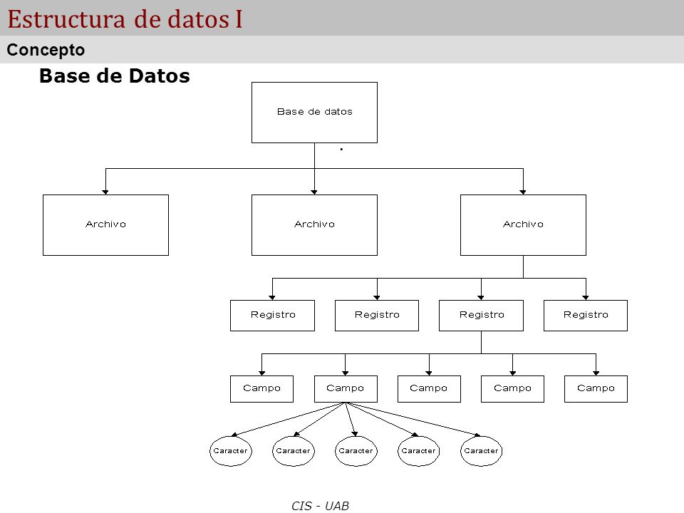 Estructura de datos I Concepto Base de Datos . CIS - UAB