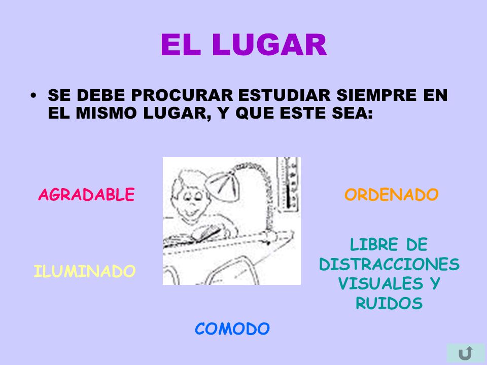 LIBRE DE DISTRACCIONES VISUALES Y RUIDOS