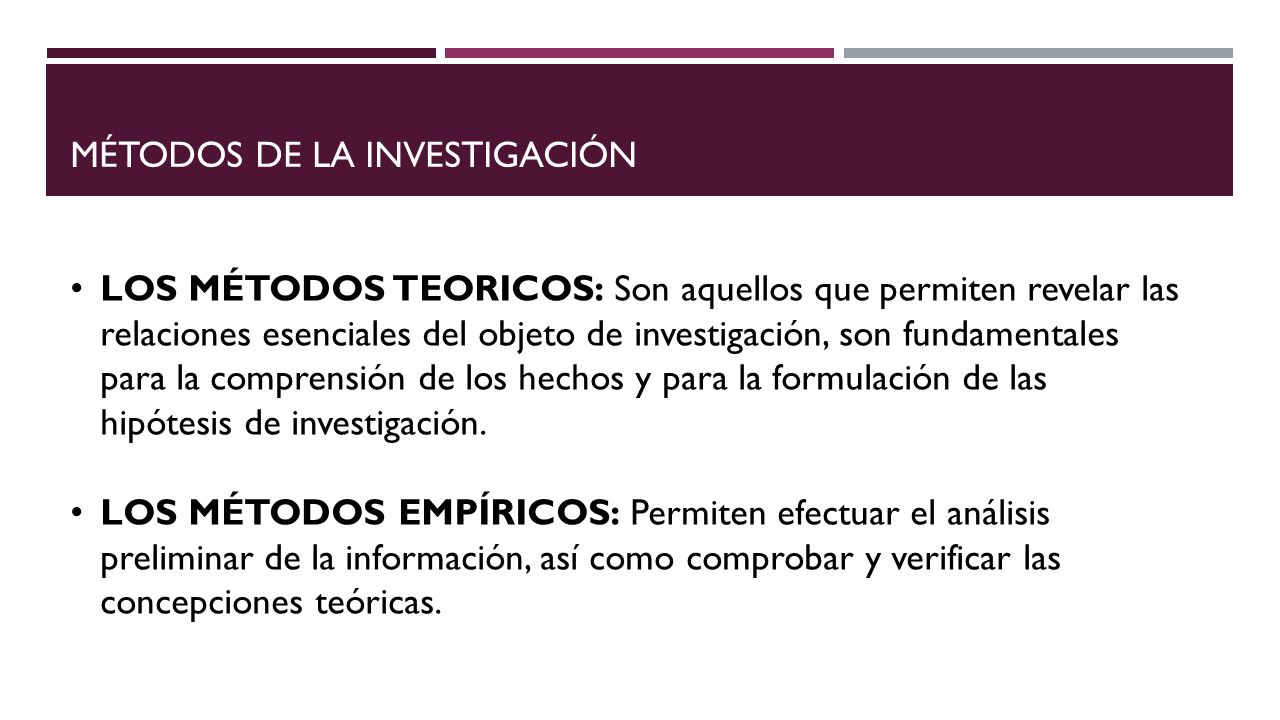 MÉTODOS DE LA INVESTIGACIÓN