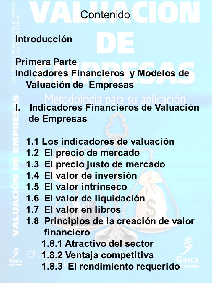 Contenido Introducción Primera Parte