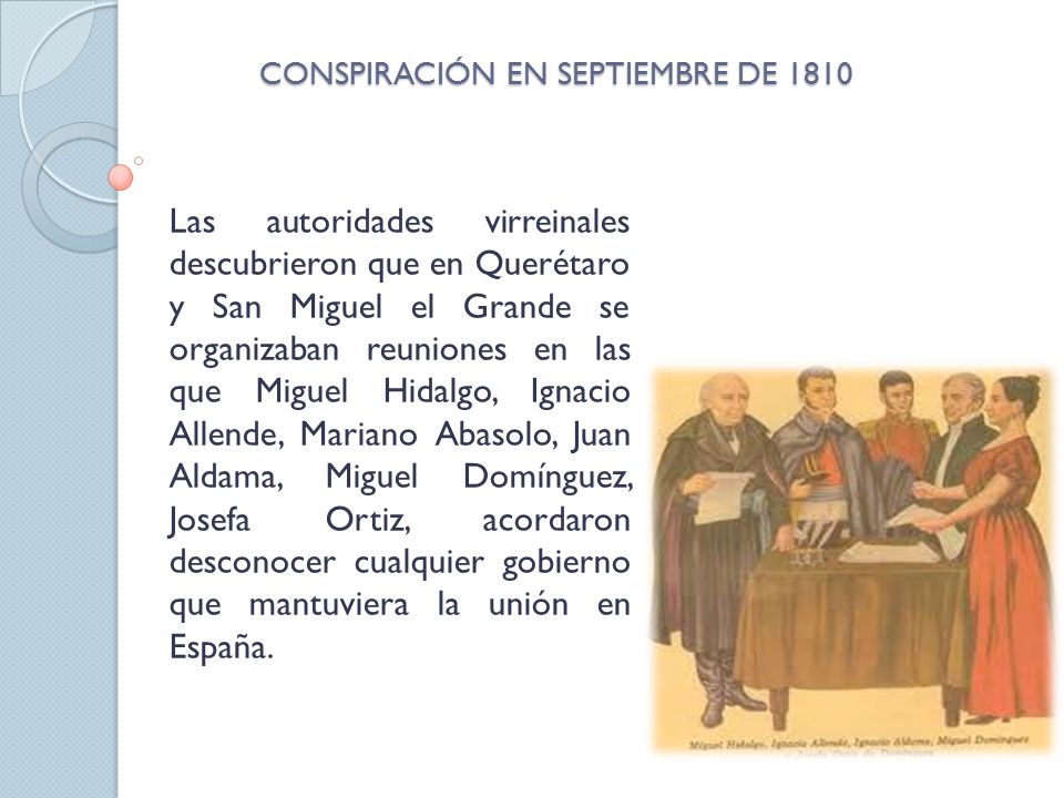 CONSPIRACIÓN EN SEPTIEMBRE DE 1810