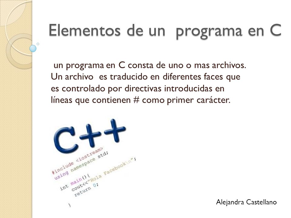 Elementos de un programa en C