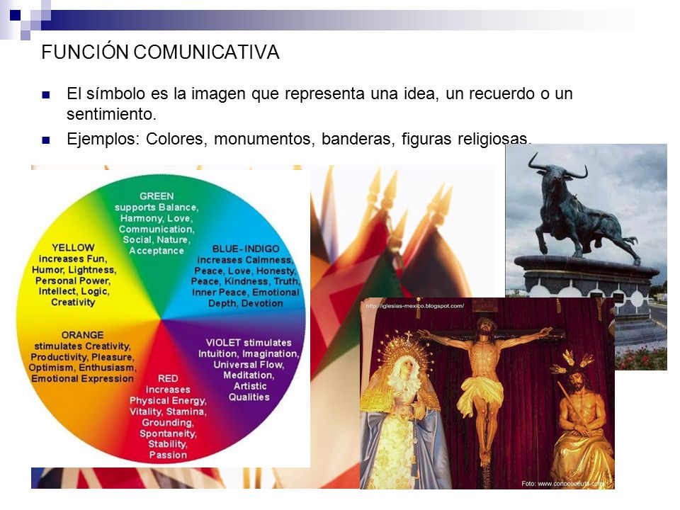 FUNCIÓN COMUNICATIVA El símbolo es la imagen que representa una idea, un recuerdo o un sentimiento.