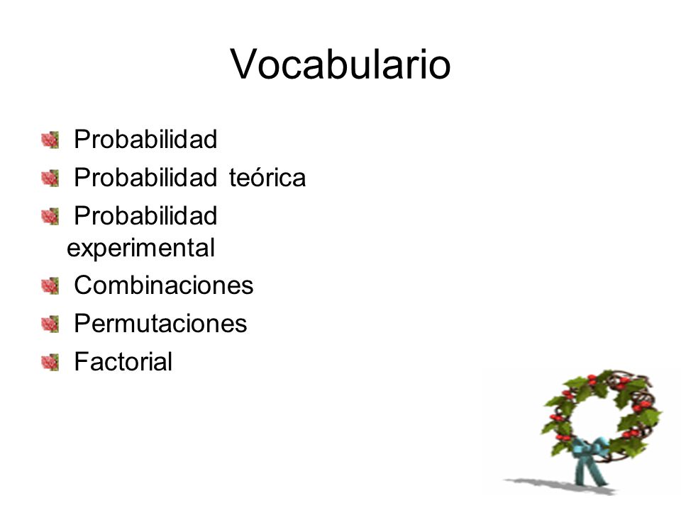 Vocabulario Probabilidad Probabilidad teórica