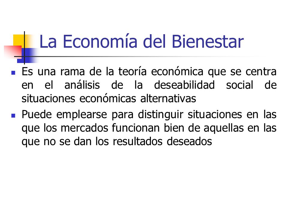 La Economía del Bienestar