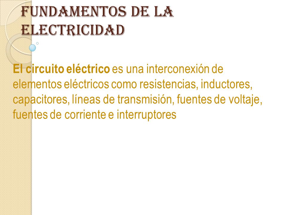 Fundamentos de la electricidad
