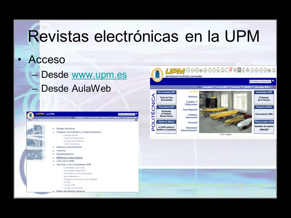 Revistas electrónicas en la UPM