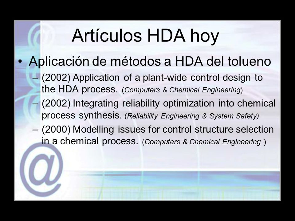 Artículos HDA hoy Aplicación de métodos a HDA del tolueno