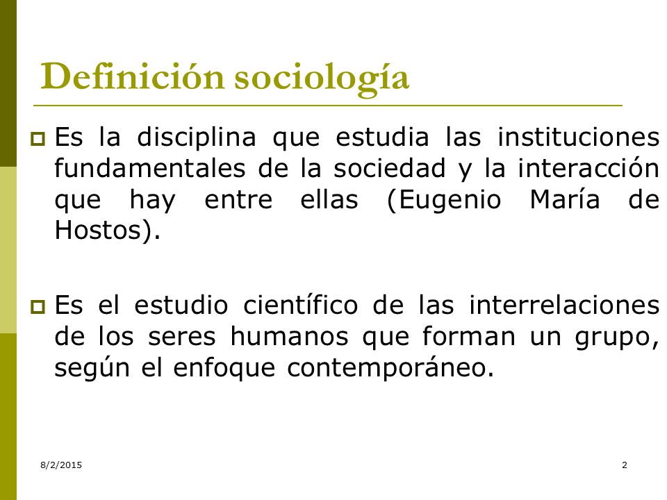 Definición sociología