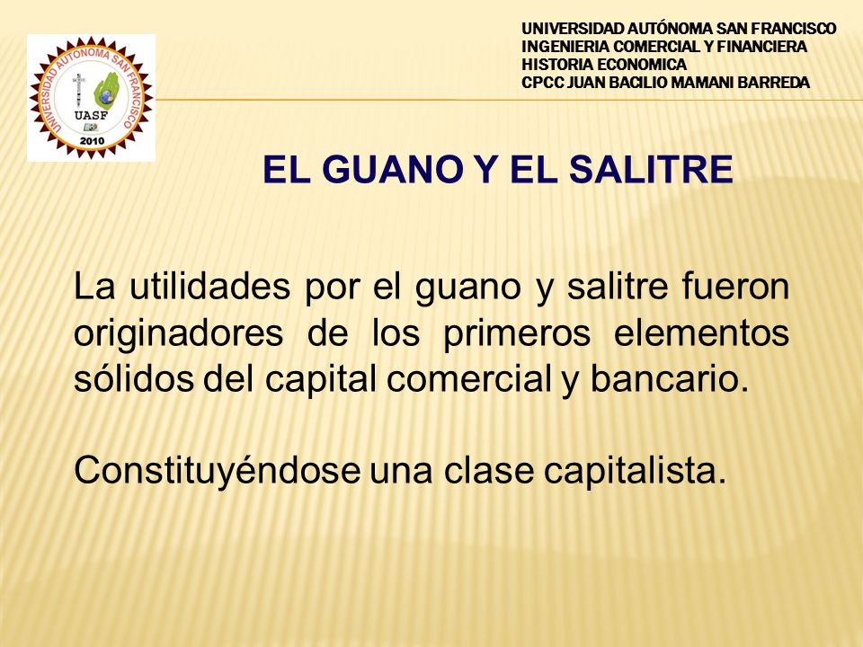 Constituyéndose una clase capitalista.