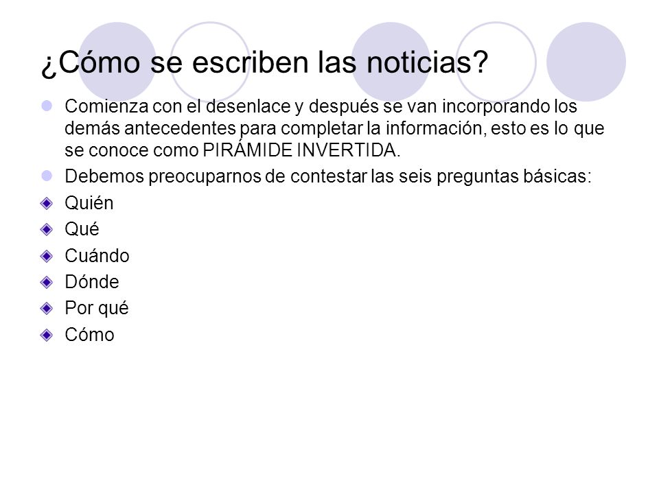 ¿Cómo se escriben las noticias