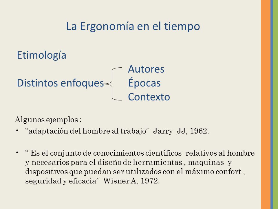 La Ergonomía en el tiempo