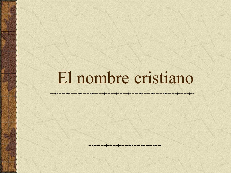 El nombre cristiano