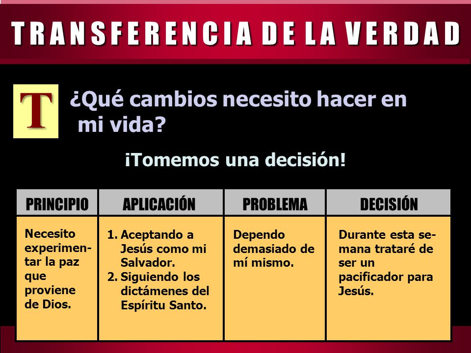 T R A N S F E R E N C I A D E L A V E R D A D