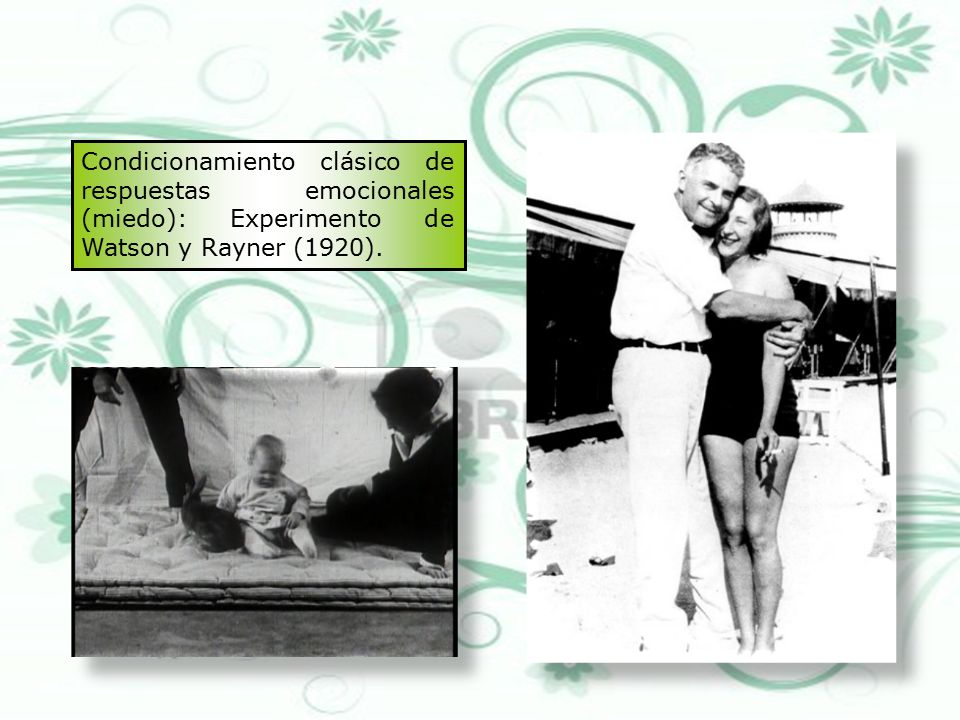 Condicionamiento clásico de respuestas emocionales (miedo): Experimento de Watson y Rayner (1920).