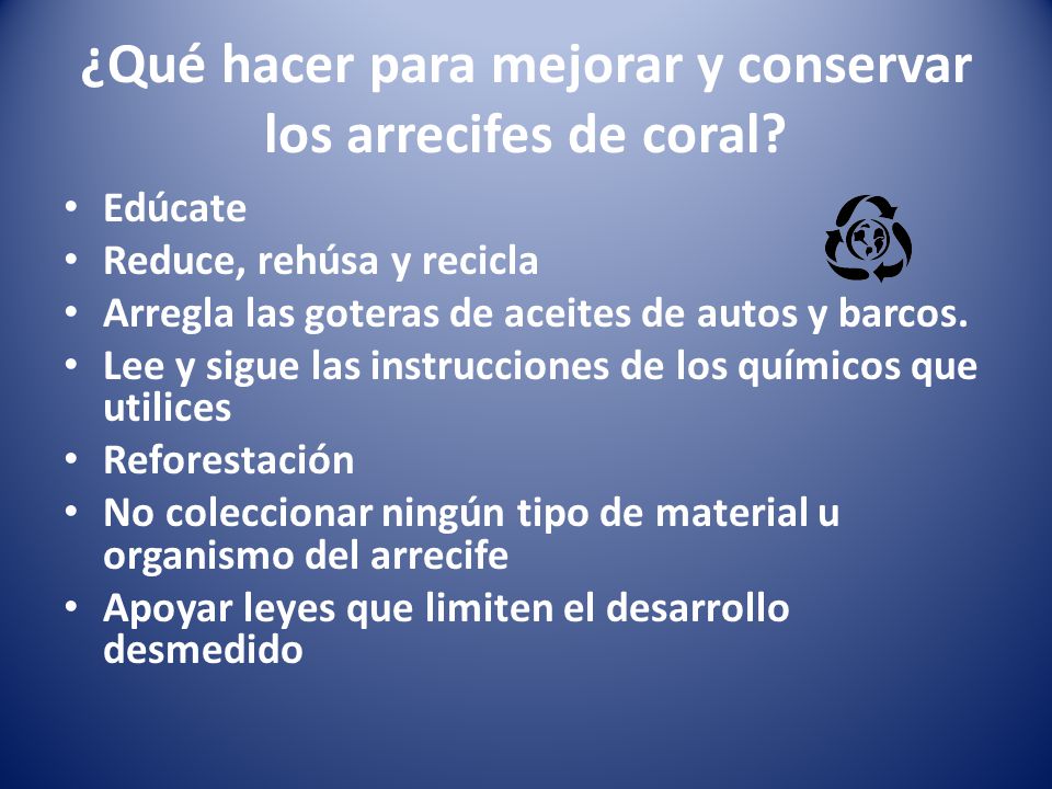 ¿Qué hacer para mejorar y conservar los arrecifes de coral