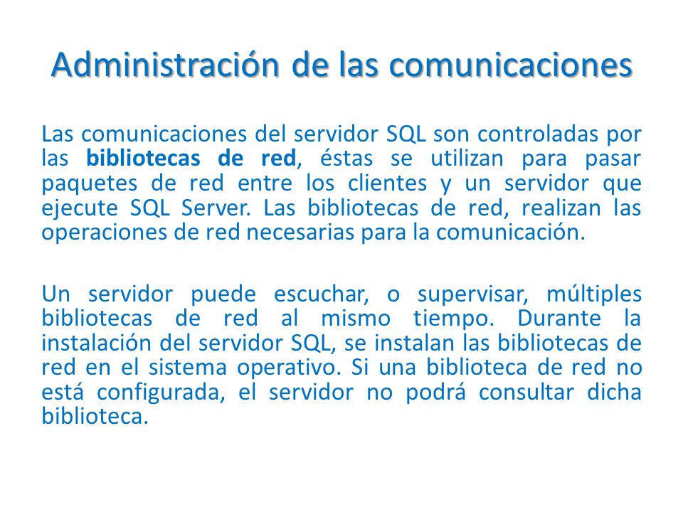 Administración de las comunicaciones