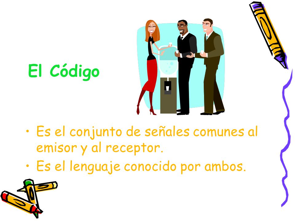 El Código Es el conjunto de señales comunes al emisor y al receptor.