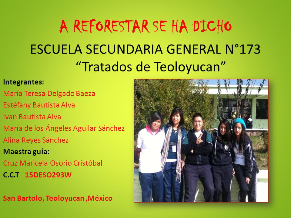 A REFORESTAR SE HA DICHO