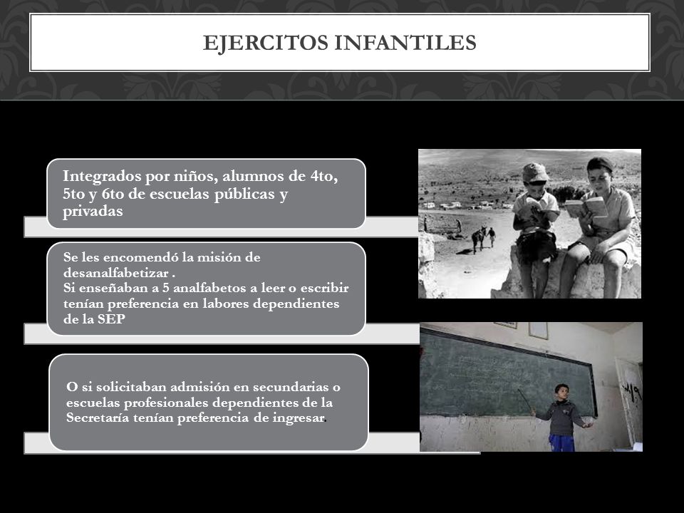 EJERCITOS INFANTILES Integrados por niños, alumnos de 4to, 5to y 6to de escuelas públicas y privadas.