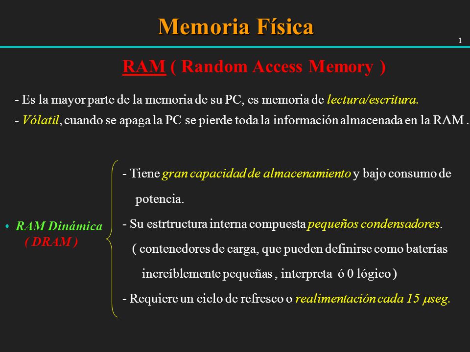 Memoria Física RAM ( Random Access Memory )