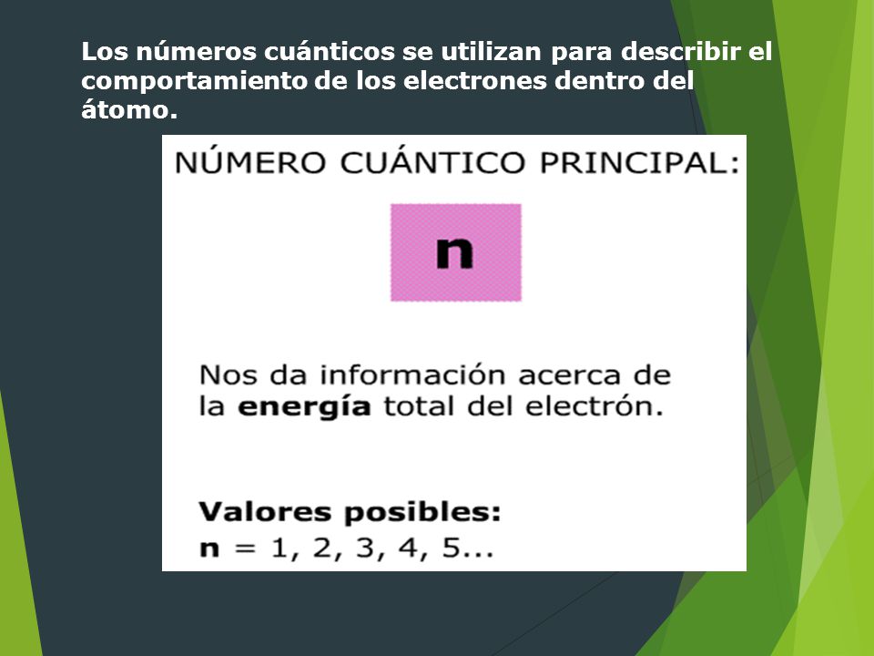 Los números cuánticos se utilizan para describir el comportamiento de los electrones dentro del átomo.