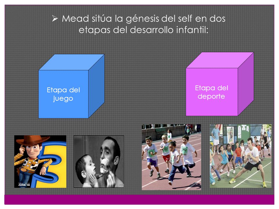 Mead sitúa la génesis del self en dos etapas del desarrollo infantil: