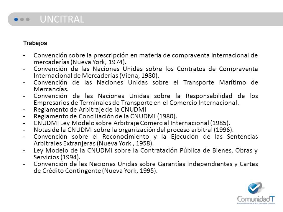 UNCITRAL Trabajos. Convención sobre la prescripción en materia de compraventa internacional de mercaderías (Nueva York, 1974).