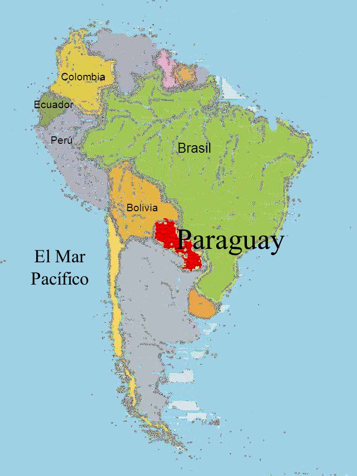 Colombia Ecuador Perú Brasil Bolivia Paraguay El Mar Pacífico